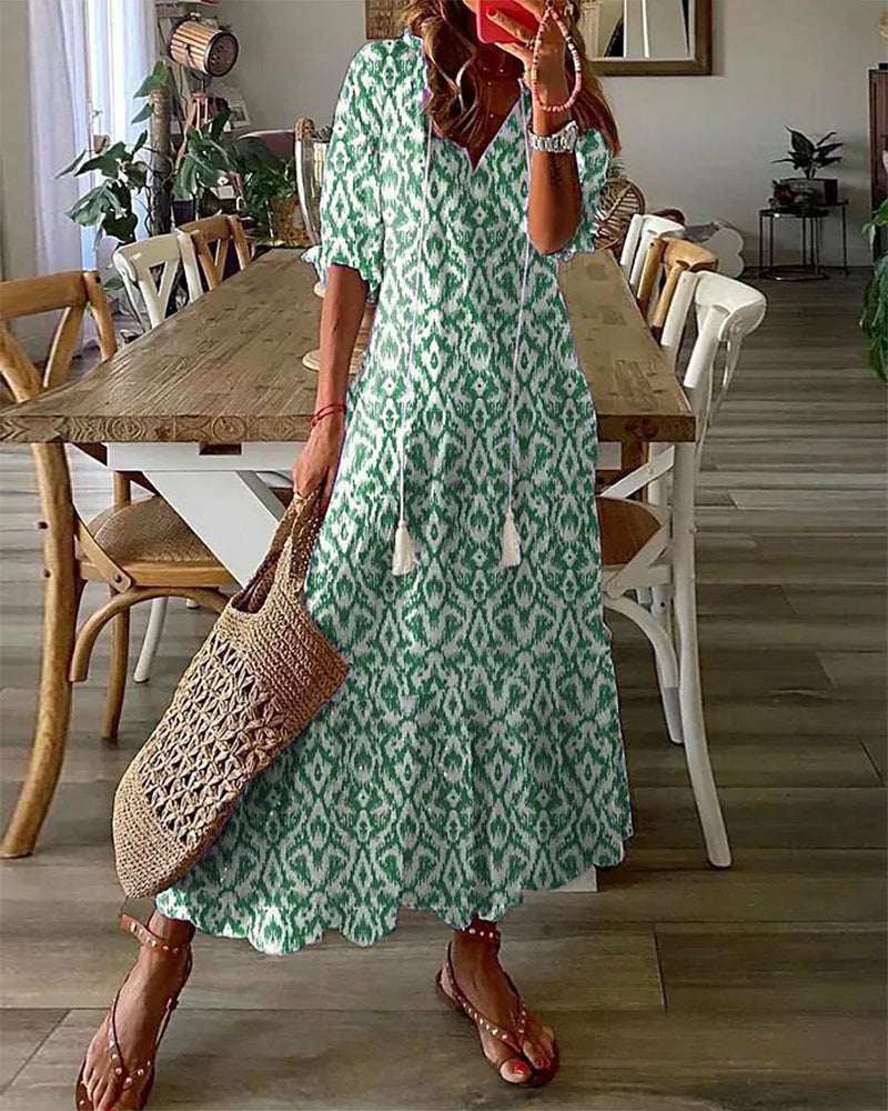 CELESTE | FLOWING BOHO A-LINE DRESS WITH ELEGANT FLATTERING SILHOUETTE