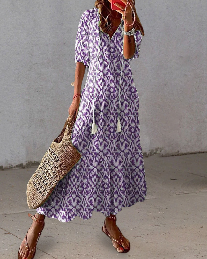 CELESTE | FLOWING BOHO A-LINE DRESS WITH ELEGANT FLATTERING SILHOUETTE