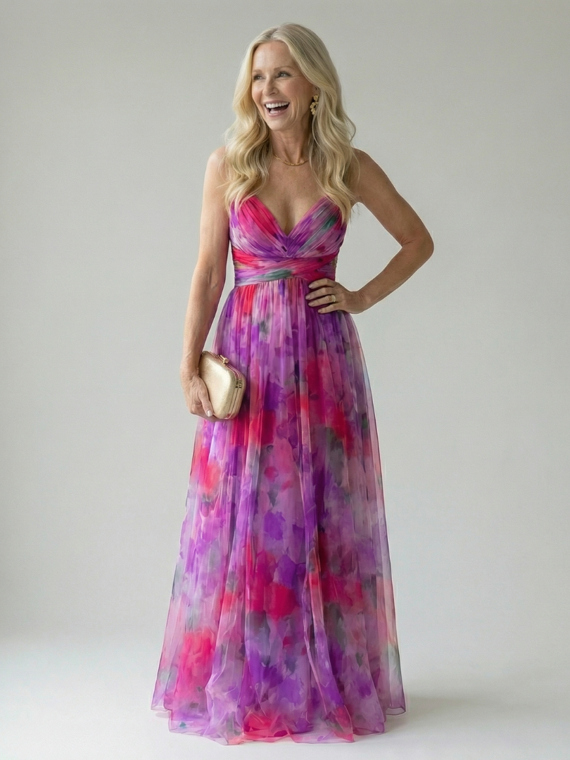 ISEL | ELEGANT SOFT WRAP MAXI DRESS WITH FLATTERING SILHOUETTE