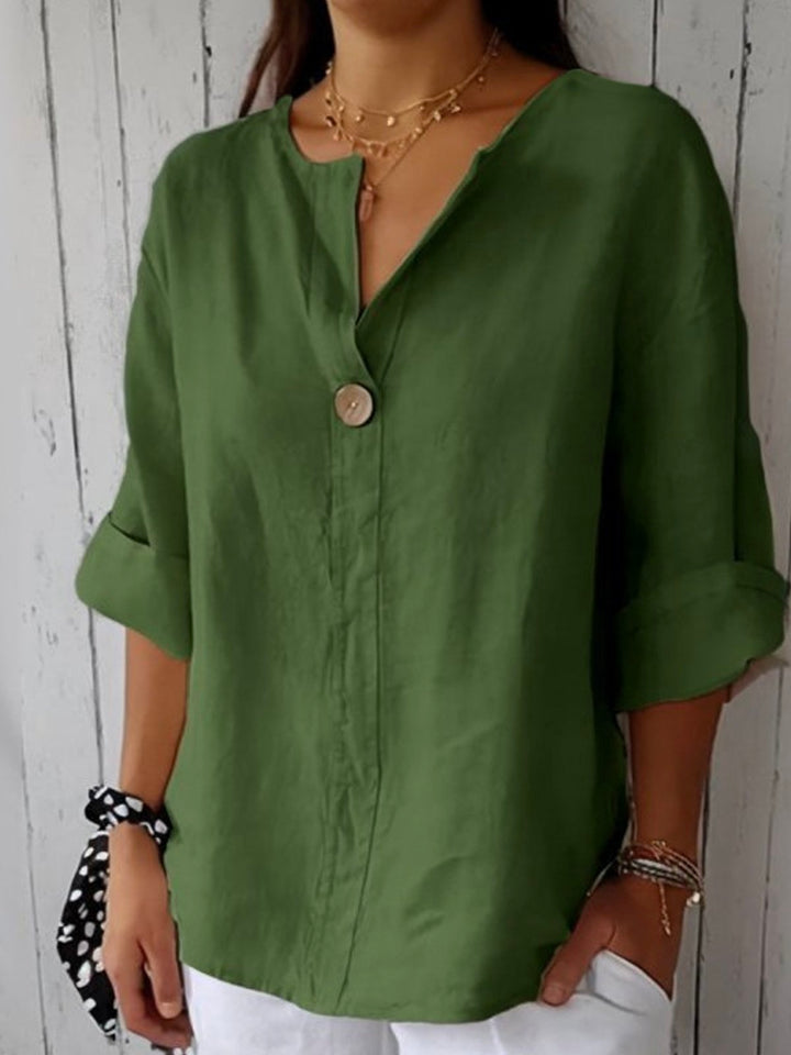 NAOMI | ELEGANT V-NECK BLOUSE WITH REFINED DRAPE