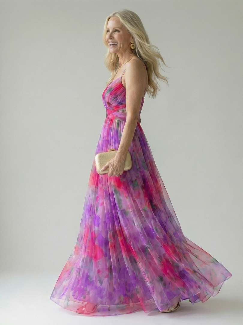 ISEL | ELEGANT SOFT WRAP MAXI DRESS WITH FLATTERING SILHOUETTE