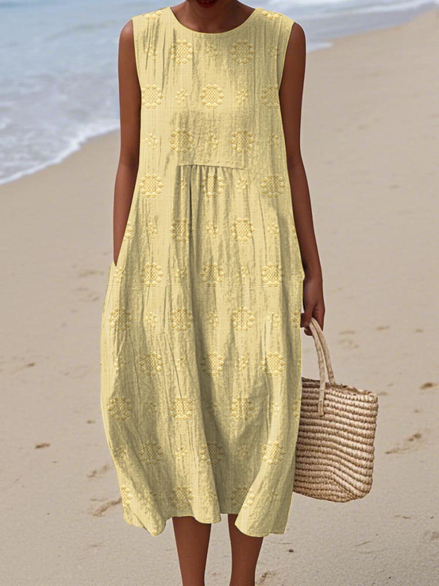 MAY | ELEGANT SLEEVELESS TUMMY-COVERAGE DRESS