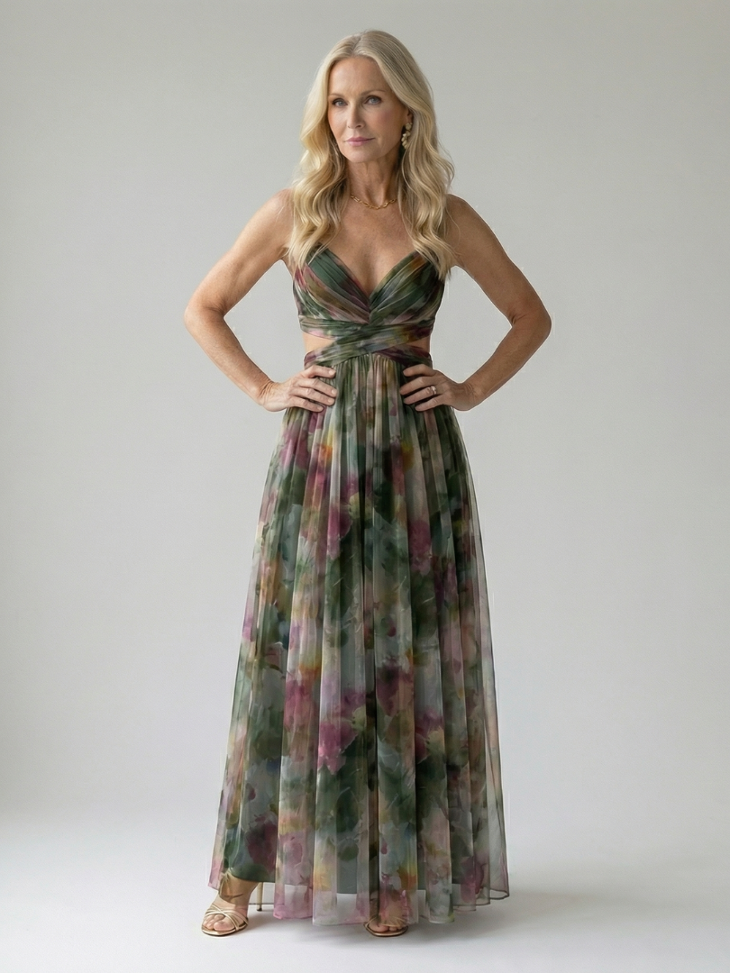 ISEL | ELEGANT SOFT WRAP MAXI DRESS WITH FLATTERING SILHOUETTE