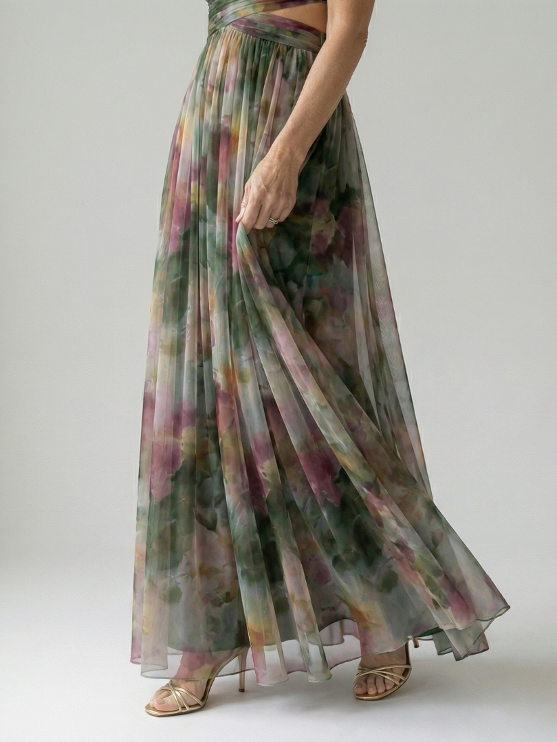 ISEL | ELEGANT SOFT WRAP MAXI DRESS WITH FLATTERING SILHOUETTE