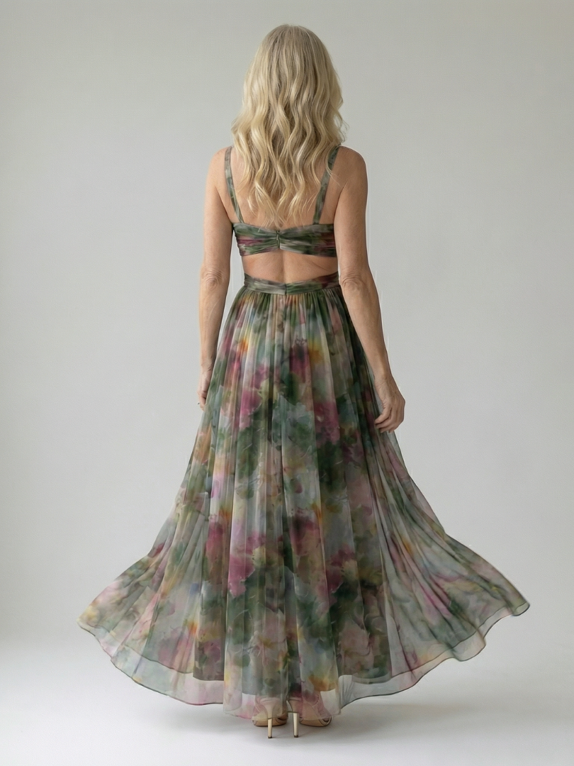 ISEL | ELEGANT SOFT WRAP MAXI DRESS WITH FLATTERING SILHOUETTE