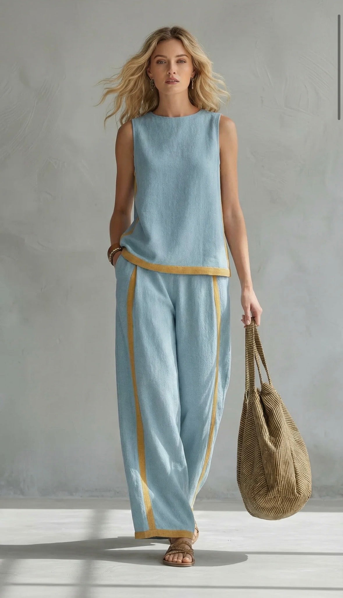 MICHELLE | FLATTERING LINEN TWO-PIECE WITH ELEGANT DRAPE