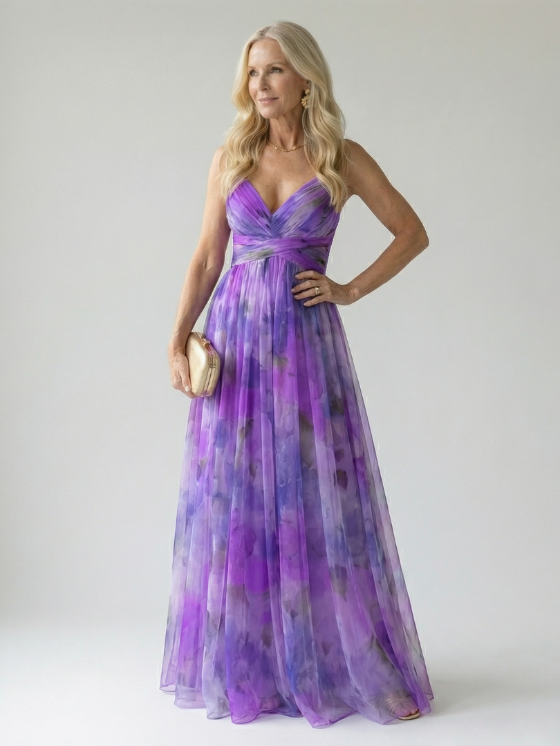 ISEL | ELEGANT SOFT WRAP MAXI DRESS WITH FLATTERING SILHOUETTE