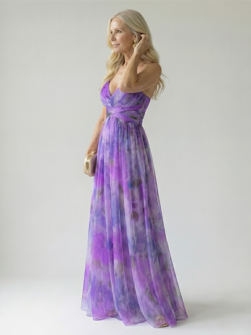 ISEL | ELEGANT SOFT WRAP MAXI DRESS WITH FLATTERING SILHOUETTE
