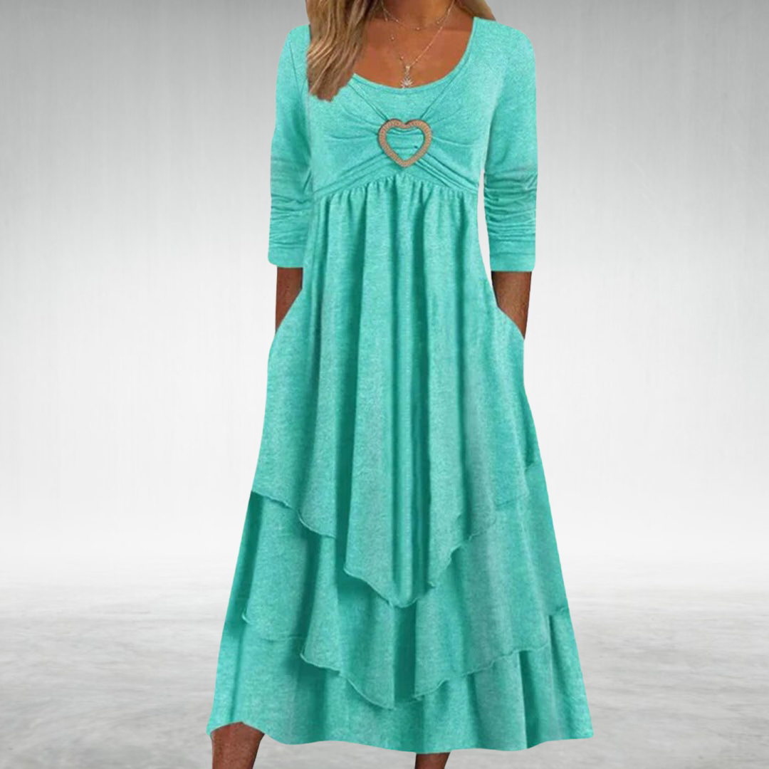 SINEAD | FLOWING MIDI DRESS WITH ELEGANT TUMMY COVERAGE