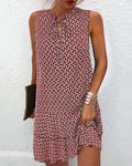 JENNY | ELEGANT ABSTRACT TUMMY-COVERAGE DRESS