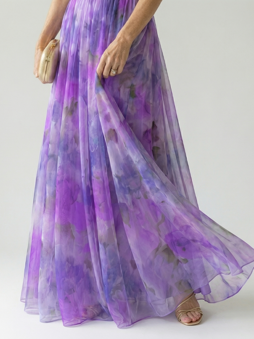 ISEL | ELEGANT SOFT WRAP MAXI DRESS WITH FLATTERING SILHOUETTE