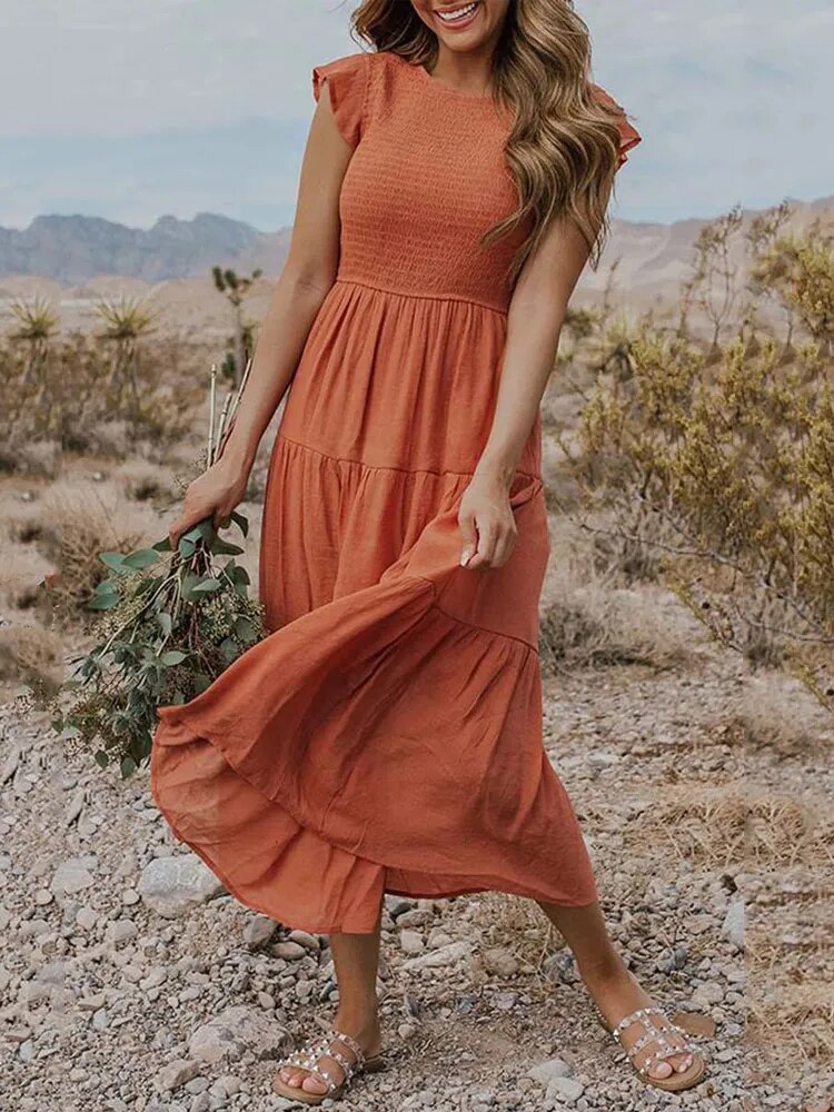 EVELYN | ELEGANT TUMMY-COVERAGE DRESS WITH FLATTERING DRAPE