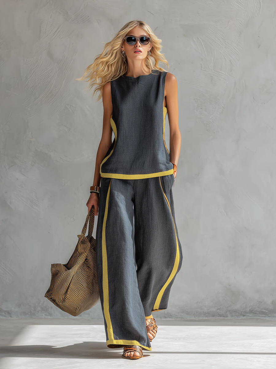 MICHELLE | FLATTERING LINEN TWO-PIECE WITH ELEGANT DRAPE