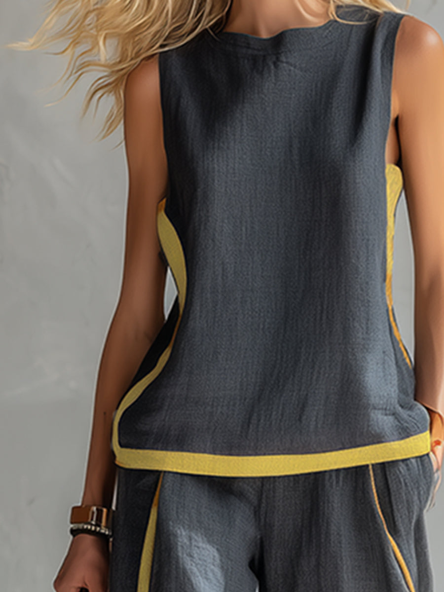 MICHELLE | FLATTERING LINEN TWO-PIECE WITH ELEGANT DRAPE