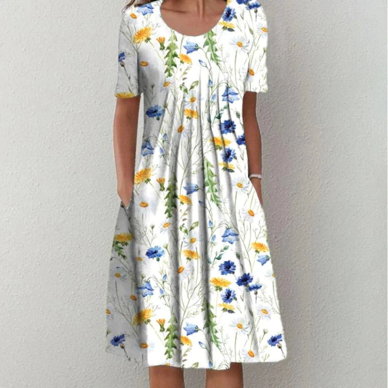 MAEVE | ELEGANT LAYERED MIDI DRESS WITH REFINED DRAPE