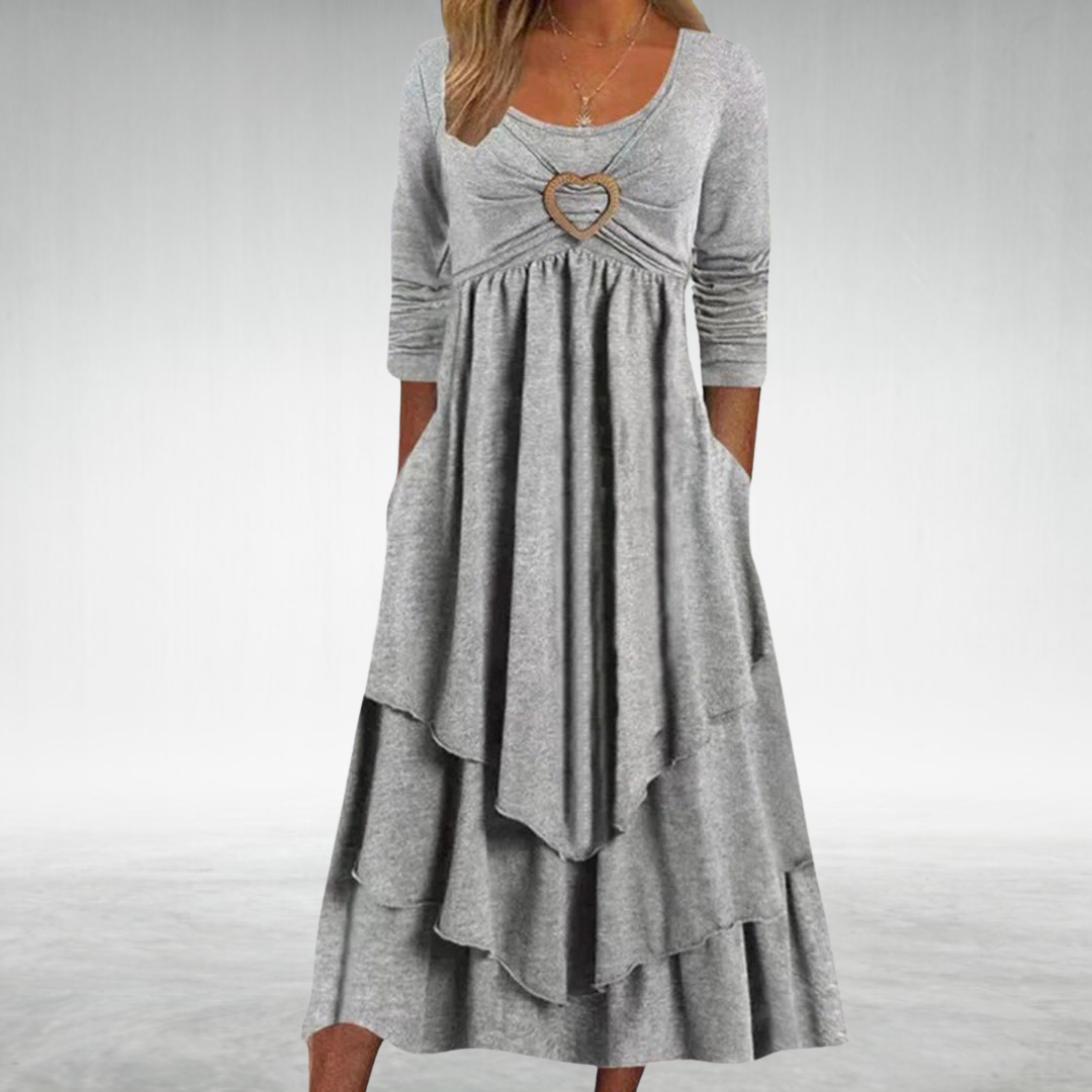 SINEAD | FLOWING MIDI DRESS WITH ELEGANT TUMMY COVERAGE