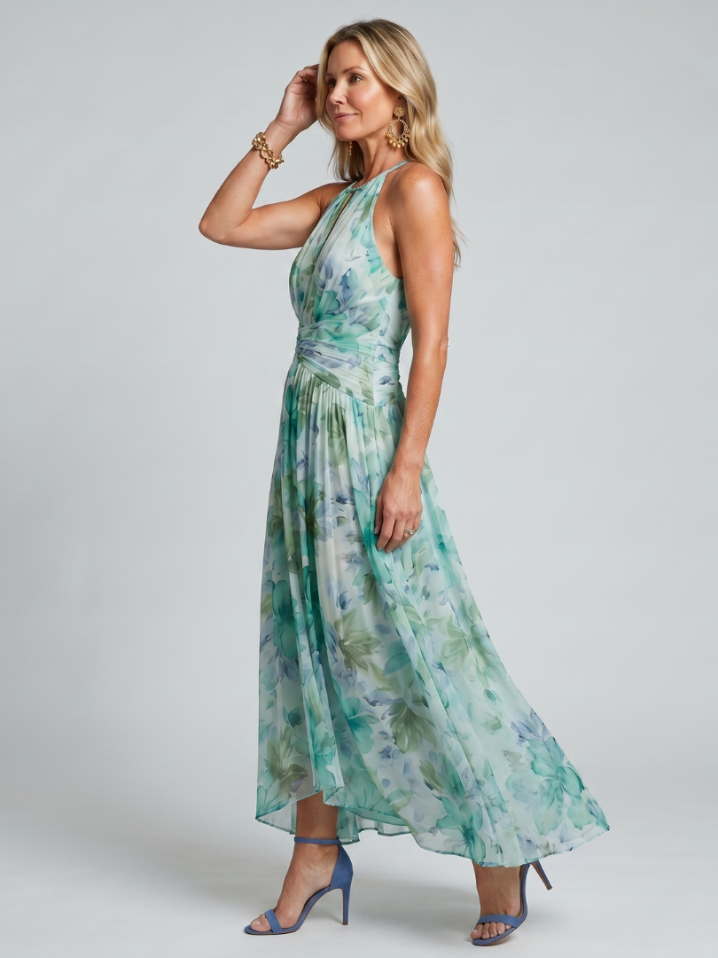 PORTIA | ELEGANT PLEATED MIDI DRESS WITH FLATTERING SILHOUETTE