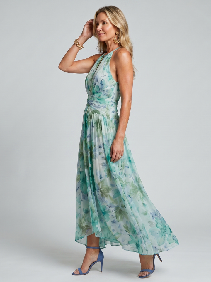 PORTIA | ELEGANT PLEATED MIDI DRESS WITH FLATTERING SILHOUETTE