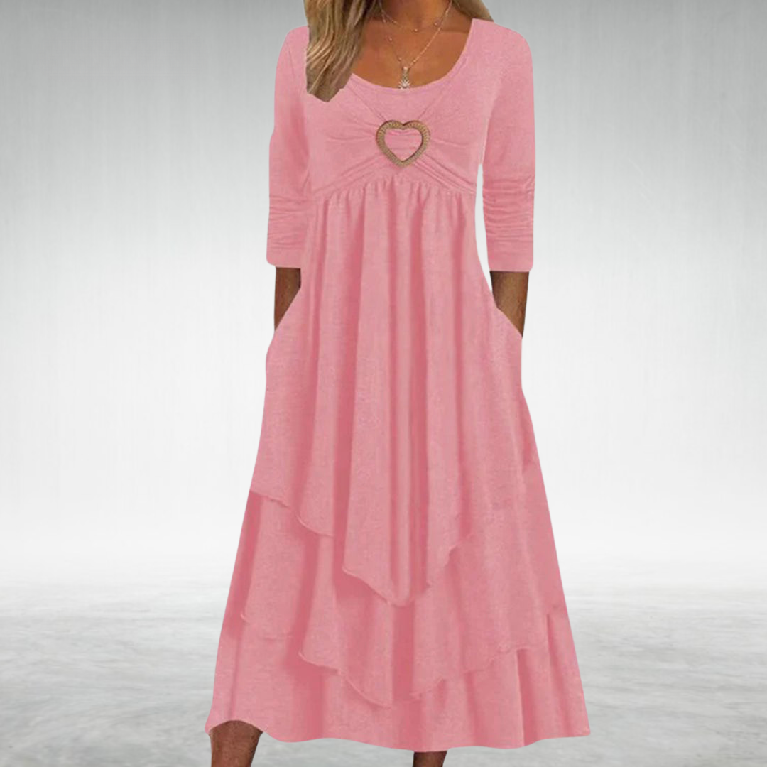 SINEAD | FLOWING MIDI DRESS WITH ELEGANT TUMMY COVERAGE