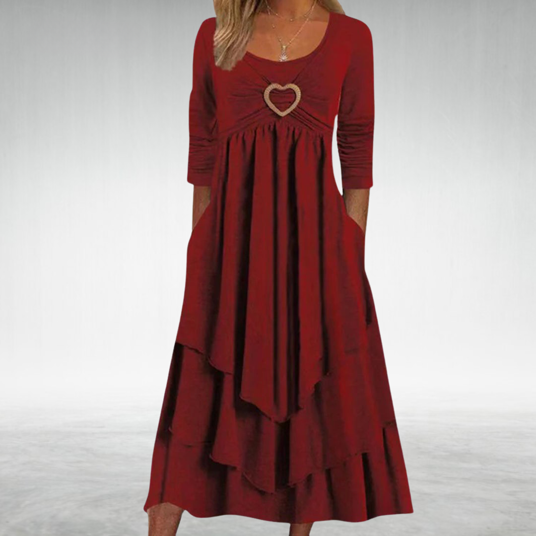 SINEAD | FLOWING MIDI DRESS WITH ELEGANT TUMMY COVERAGE