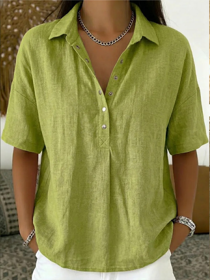 HATTIE | FLATTERING COLLARED BLOUSE WITH REFINED BUTTON DETAIL