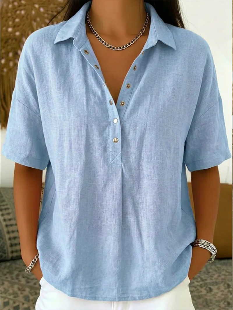 HATTIE | FLATTERING COLLARED BLOUSE WITH REFINED BUTTON DETAIL