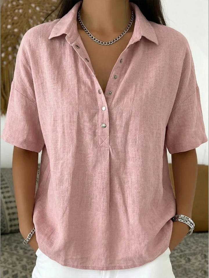 HATTIE | FLATTERING COLLARED BLOUSE WITH REFINED BUTTON DETAIL