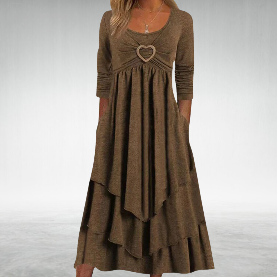 SINEAD | FLOWING MIDI DRESS WITH ELEGANT TUMMY COVERAGE