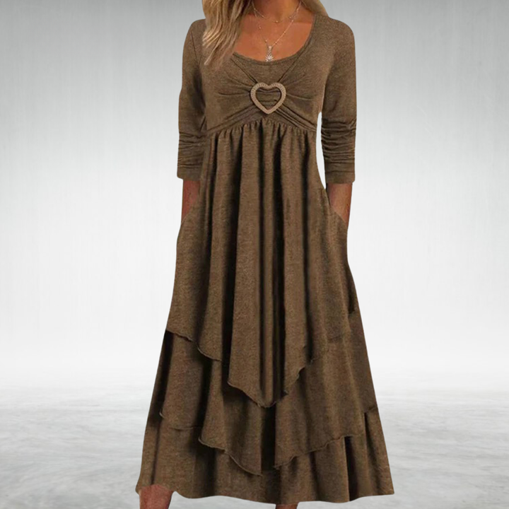 SINEAD | FLOWING MIDI DRESS WITH ELEGANT TUMMY COVERAGE