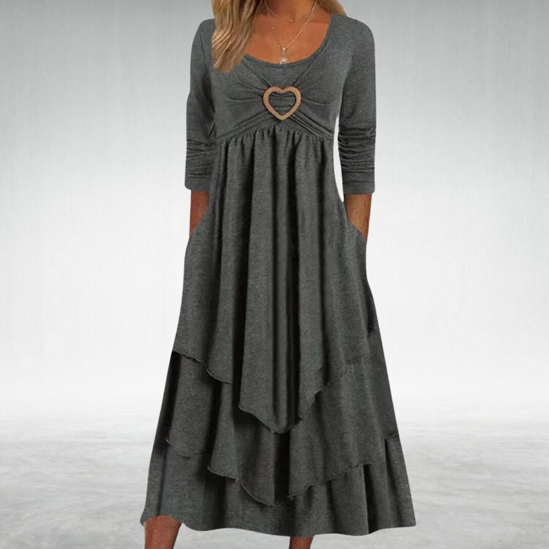 SINEAD | FLOWING MIDI DRESS WITH ELEGANT TUMMY COVERAGE
