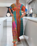 THEIA | FLOWING MIDI DRESS WITH REFINED BOHEMIAN ELEGANCE