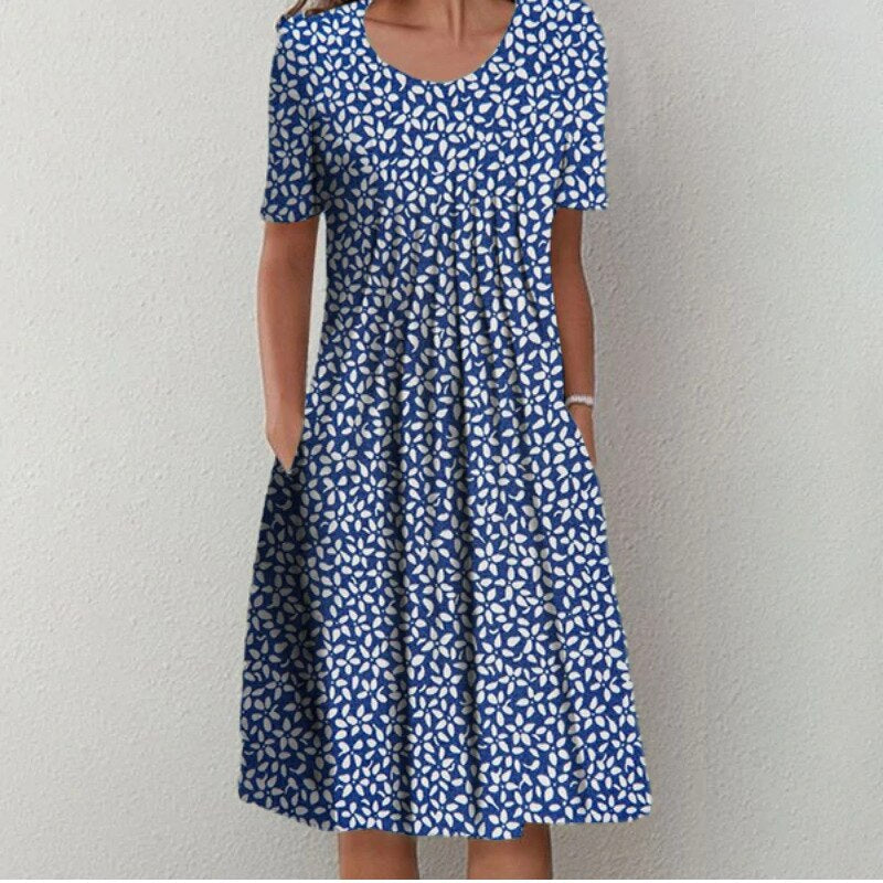 MAEVE | ELEGANT LAYERED MIDI DRESS WITH REFINED DRAPE