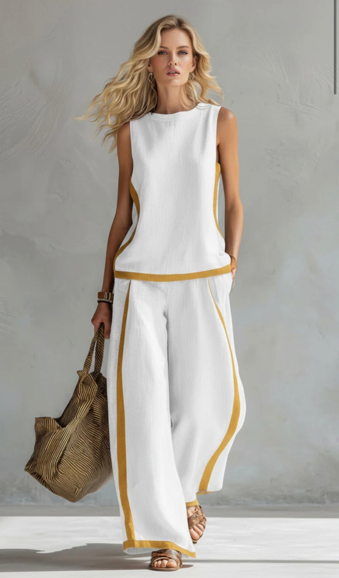 MICHELLE | FLATTERING LINEN TWO-PIECE WITH ELEGANT DRAPE