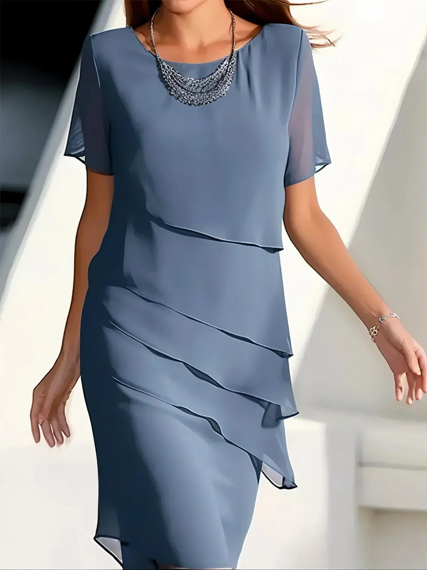 JOY | ELEGANT SUMMER MIDI DRESS WITH TUMMY COVERAGE