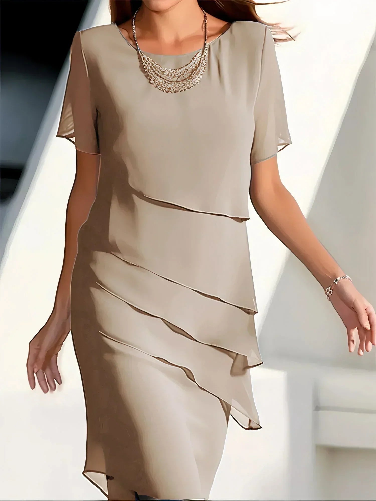 JOY | ELEGANT SUMMER MIDI DRESS WITH TUMMY COVERAGE