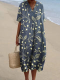 JESSIE | FLATTERING FLORAL COTTON MIDI DRESS WITH TIMELESS ELEGANCE
