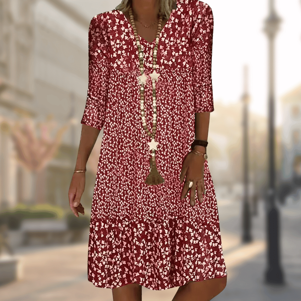 OLIVIA | FLATTERING MODERN MIDI DRESS WITH REFINED DRAPE