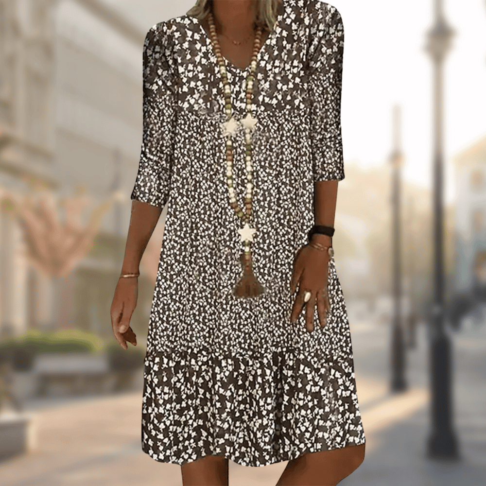 OLIVIA | FLATTERING MODERN MIDI DRESS WITH REFINED DRAPE