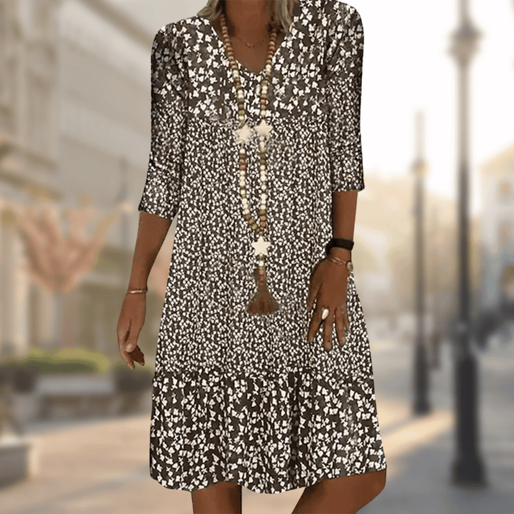 OLIVIA | FLATTERING MODERN MIDI DRESS WITH REFINED DRAPE