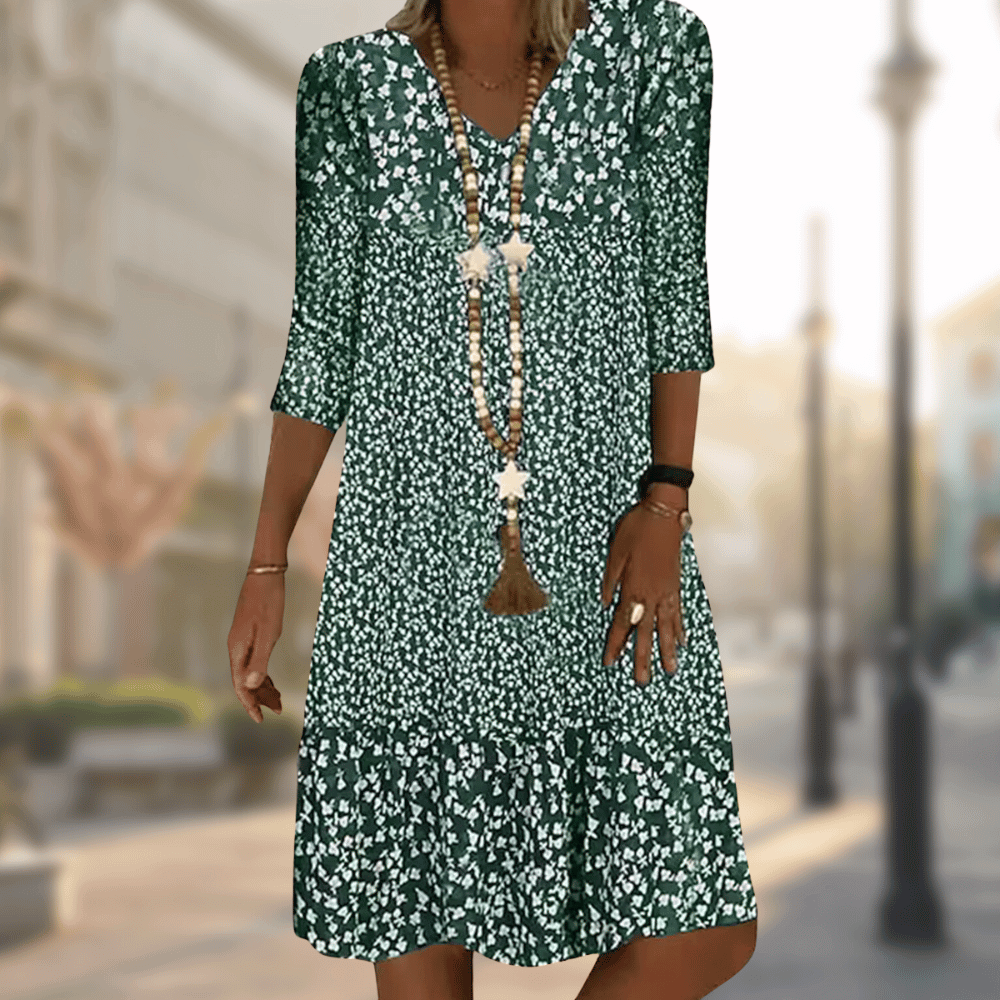 OLIVIA | FLATTERING MODERN MIDI DRESS WITH REFINED DRAPE