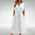IMOGEN | FLOWING MIDI DRESS WITH ELEGANT DRAPE AND TUMMY COVERAGE