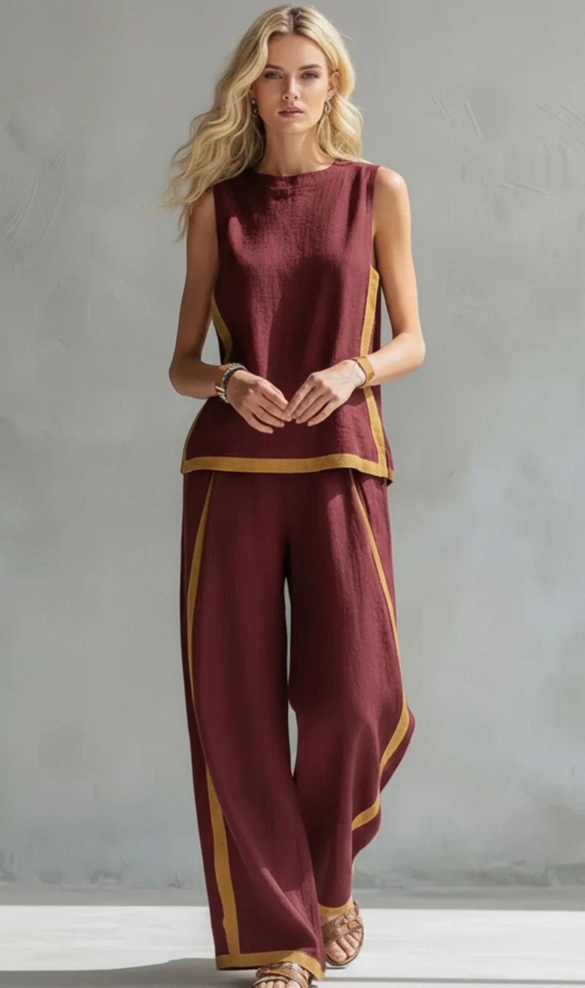 MICHELLE | FLATTERING LINEN TWO-PIECE WITH ELEGANT DRAPE