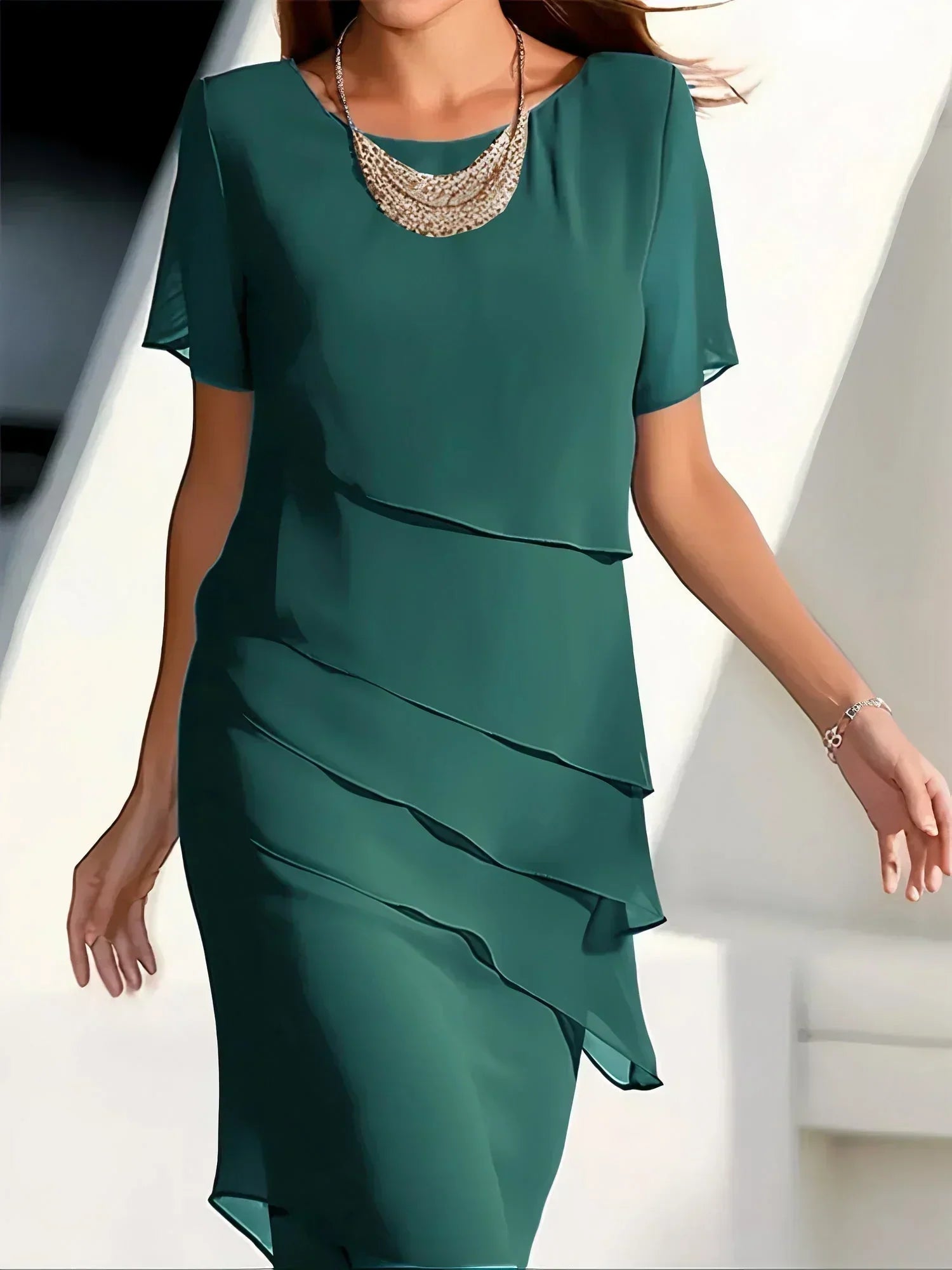 JOY | ELEGANT SUMMER MIDI DRESS WITH TUMMY COVERAGE