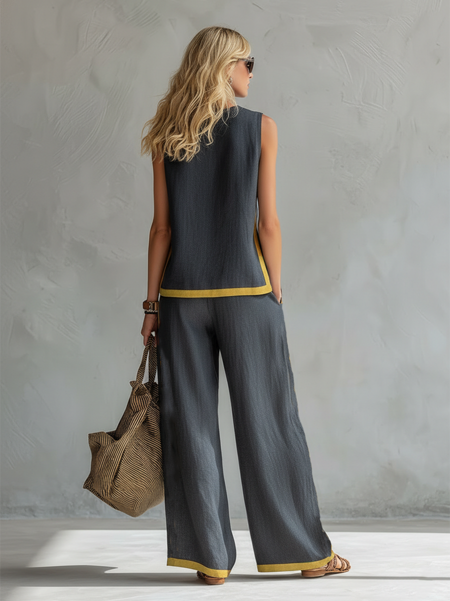 MICHELLE | FLATTERING LINEN TWO-PIECE WITH ELEGANT DRAPE