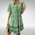 ELYSIA | LUXE BOHO PAISLEY V-NECK DRESS