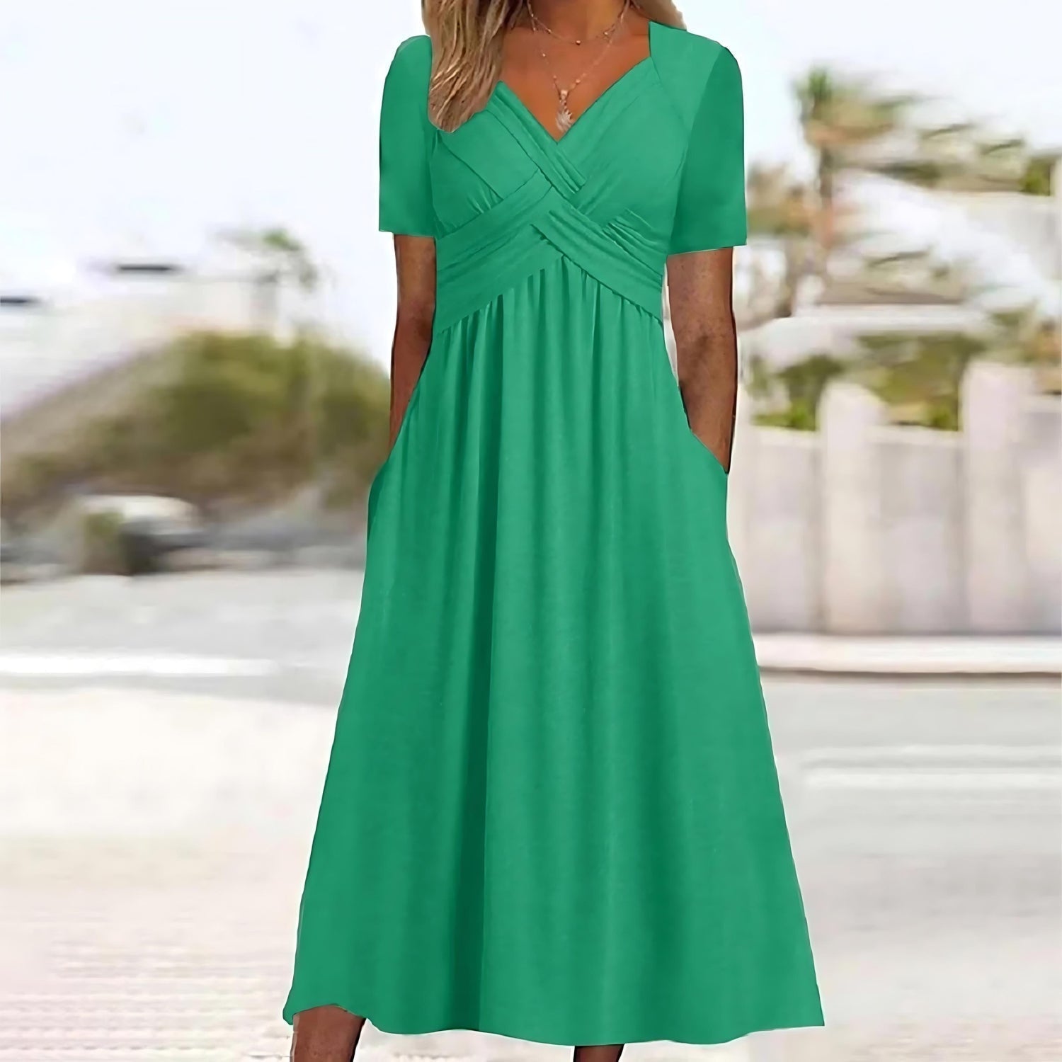 ORLA | FLATTERING A-LINE MIDI DRESS WITH ELEGANT DRAPE