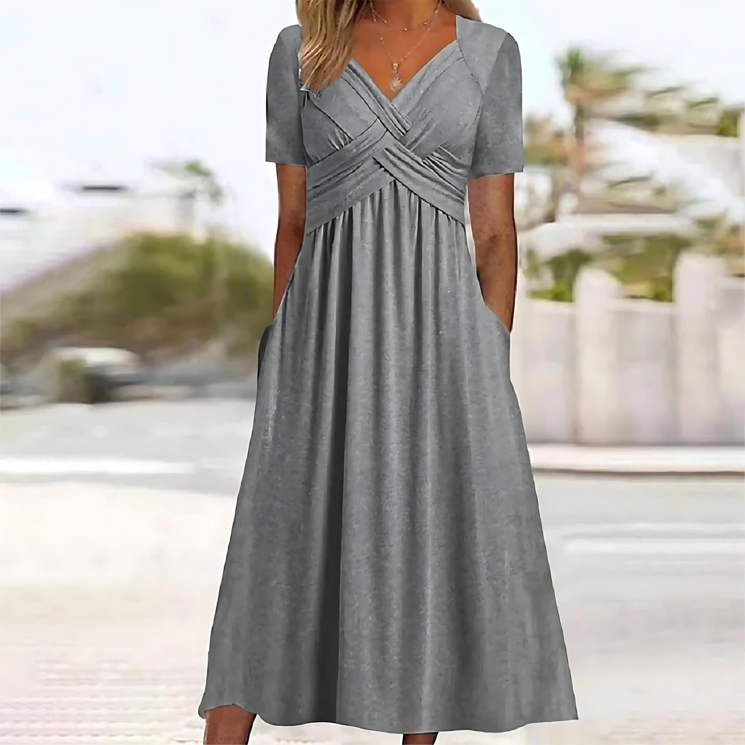 ORLA | FLATTERING A-LINE MIDI DRESS WITH ELEGANT DRAPE