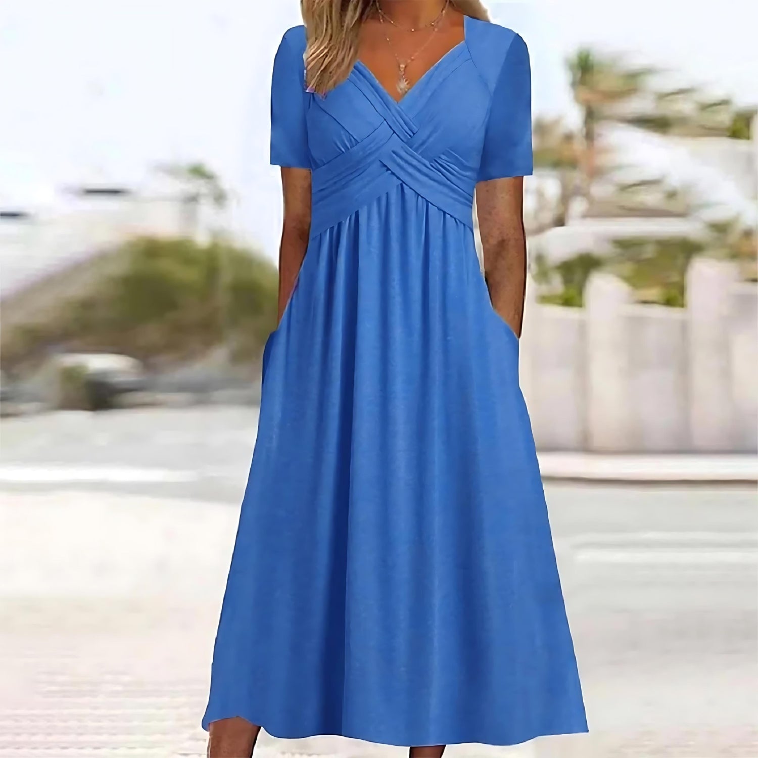 ORLA | FLATTERING A-LINE MIDI DRESS WITH ELEGANT DRAPE