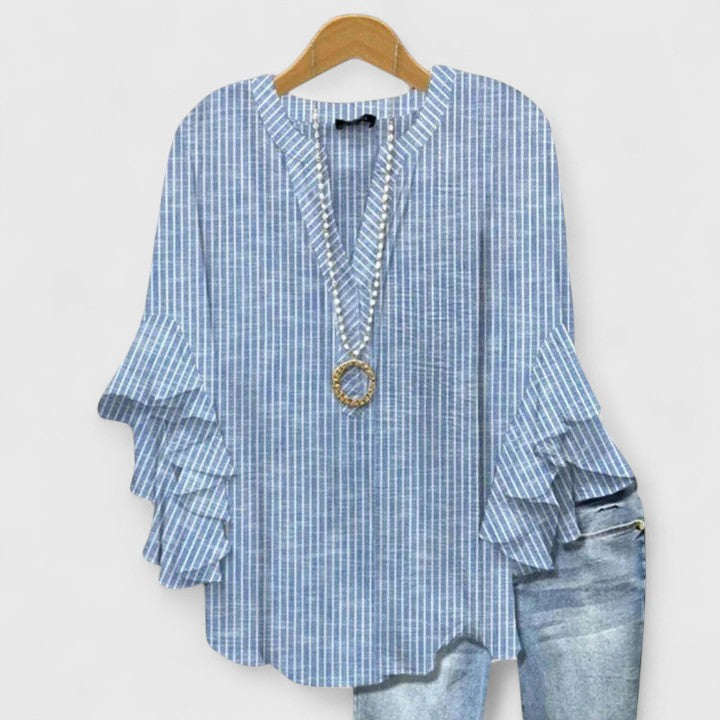 ROSIE | FLATTERING RUFFLE SLEEVE BLOUSE WITH REFINED SILHOUETTE
