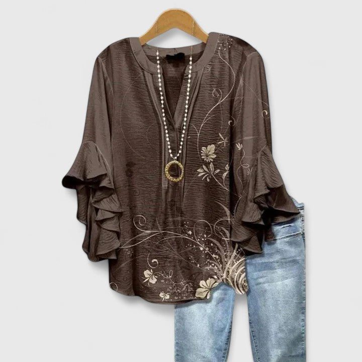 ROSIE | FLATTERING RUFFLE SLEEVE BLOUSE WITH REFINED SILHOUETTE
